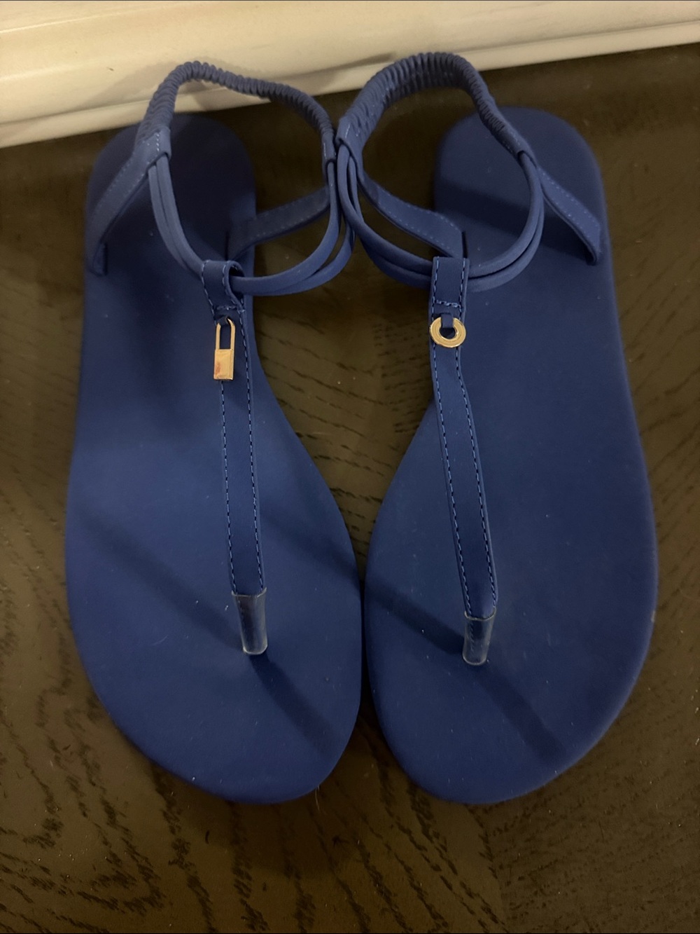 Women’s Navy T-Strap Sandals